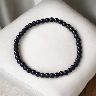 BRANSOLETKA Z KAMIENI NATURALNYCH - ONYKS,NA GUMCE