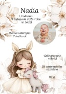 Metryczka dla dziecka PERSONALIZOWANA | Plakat A4 | Duży wybór wzorów