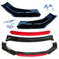 Uniwersalny Splitter Dokładka Przedniego Zderzaka Czarny Czerwony Połysk