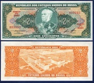 BRAZYLIA 2 CRUZEIROS 1954-58 P-151b UNC