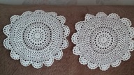 Dwie koronkowe białe serwetki - średnica - 21cm !!