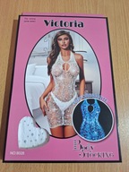 SUKIENKA seksowna ŚWIECĄCA w nocy FLUORESCENCYJNA siatkowa BODYSTOCKING