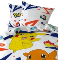 3 częściowy komplet pościeli z nadrukiem POKEMON 200x140 + DWA x 50x75