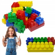 DUŻE KLOCKI HEMAR K3 KONSTRUKCYJNE 50 ELEM, KOLOROWE PREZENT DLA DZIECKA