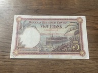 Kongo Belgijskie - 5 franków - 1924 - rzadki