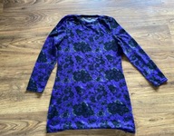 Fioletowa bluzka tunika kwiaty XL 42