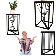 KWIETNIK METALOWY STOJĄCY LOFT STOJAK NA KWIATY CZARNY RIVER 40CM PREMIUM