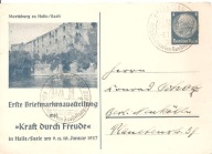 TRZECIA RZESZA -karta widokowa -MORITZBURG ZU HALLE -stempel 1937 rok
