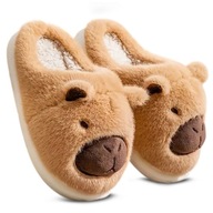 Kapcie damskie bambosze KAPIBARA pluszowe 36/37 ciepłe futrzane