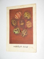WESOŁYCH ŚWIĄT WIELKANOC pocztówka 1966 T. Biliński Pisanki Rzeszowskie
