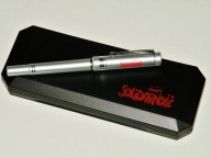 Pióro Ambasador w etui , oba z logo Solidarności , niepełny komplet