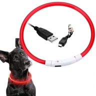 OBROŻA ŚWIECĄCA LED DLA PSA I KOTA REGULACJA CZERWONE ŚWIATŁO 35cm