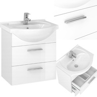 SZAFKA ŁAZIENKOWA POD UMYWALKĘ Z UMYWALKĄ WISZĄCA BIAŁA POŁYSK 50 CM