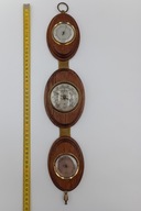 Drewniana stacja pogodowa - West Germany barometr termometr higrometr 47cm