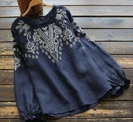 bluzka PLUS SIZE boho haftowana hipisowska kwiaty