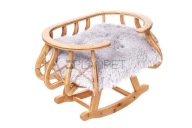 Legowisko drewniane bujane dla kota Fotel Kołyska PLANPET