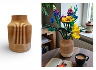 Wazon STRIA Fosil Nowoczesny na sztuczne kwiaty i LEGO Botanicals 10313