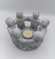 świecznik - ludzie w rytualnym Kręgu - Peru - ciekawy 13,5cm - figurka