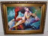 Aleksander Rymarczyk "Porwanie Europy" Olej na płótnie 50x40 cm