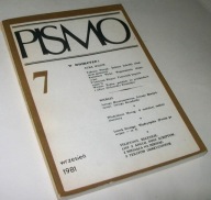 "PISMO" MIESIĘCZNIK LITERACKI NR 7 WRZESIEŃ 1981