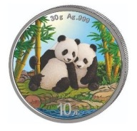Chińska Panda 2026 srebro 30 g próba 999 Kolor