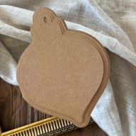 Baza do kartki bombka – papier kraft – zestaw handmade + 3 wzorniki