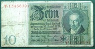 BANKNOT DO KOLEKCJI NIEMCY 10 MAREK 1929