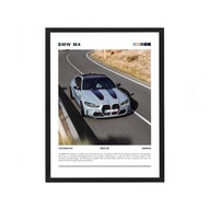 BMW m4 Plakat w Ramce z Szybką 20x30 Wysoka jakość