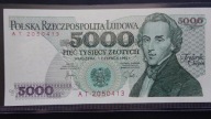 5000 zł 1982 ,seria AT 2050413,stan UNC