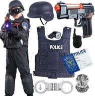 ZESTAW POLICJANTA DLA DZIECI pistolet kask strój czapka przebranie policja