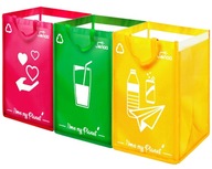 3 KOSZE DO SEGREGACJI SORTOWANIA ŚMIECI EKO