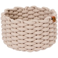 KOSZ KOSZYK GRUBO PLECIONY SZNUREK BAWEŁNA KOSMETYKI PRZYBORY 19x19 x11 cm