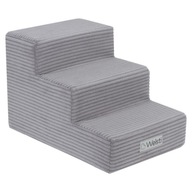 Schodki dla psa schody Welsti elegancki sztruks tapicerski 30 cm 3 stopnie