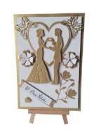 Kartki Pamiątka Ślub Para Młoda W Sercu B6 Złoto – Biel