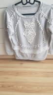 bluza szara z haftami 38/40