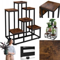 KWIETNIK STOJĄCY METALOWY DREWNIANY WYSKOI STOJAK NA KWIATY ROŚLINY 6 PÓŁEK