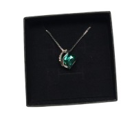 Srebrny Naszyjnik Serce z Cyrkonią Moissanit Kamień Stal Szlachetna Prezent