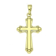 86702 Zawieszka stal chirurgiczna 316L pozłacana 14k krzyżyk