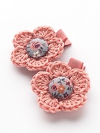 Momilio handmade Spinki do włosów szydełkowe kwiatki kolekcja Marie