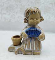 Śliczna grająca DZEWCZYNKA świecznik z ceramiki terakota Meksyk