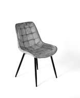 Krzesło Welvet kubełek szary velvet aksamit