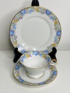 Hutschenreuter trio art deco biel i kwiaty