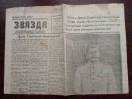 Gazeta radziecka "Zwiazda" - Stalin - proces w Norymberdze - 1945