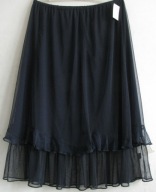 Spódnica granat tiul kliny szeroki dół falbana maxi r 50/54