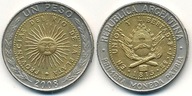 Argentyna 1 Peso - 2008r Bimetal ... Monety