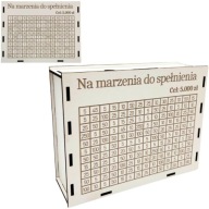 BIAŁA Skarbonka Wykreślanka NA MARZENIA DO SPEŁNIENIA 5000 ZŁ upominek