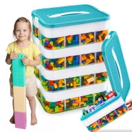 DUŻY POJEMNIK NA KLOCKI LEGO 4 CZĘŚCI PUDEŁKO NA ZABAWKI KLOCKI DUPLO 24L
