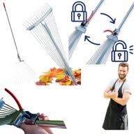 GRABIE DO LIŚCI TRAWY METALOWE WACHLARZOWE DRUCIANE REGULOWANE TELESKOPOWE