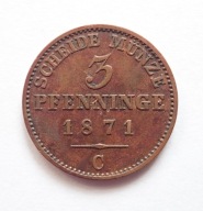 Prusy 3 pfenninge 1871 C