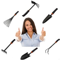 NARZĘDZIA OGRODOWE ZESTAW 6 SZT. MAŁY PODRECZNY WYTRZYMAŁY